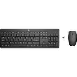 HP 235 Wireless Mouse and Keyboard Combo, Culoare: Negru, Dimensiuni: 44 x 14,62 x 2,76 mm (tastatură); 6,33 x 11,5 x 3,62 cm (mouse), Greutate: 0,5 kg (tastatură); 0,06 kg (mouse), Garantie 1 an