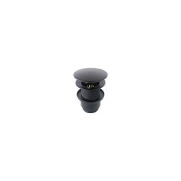Bathco 0212NE - Ventil de scurgere pentru lavoar CLICK-CLACK, fără preaplin, Ø 6 cm, negru mat