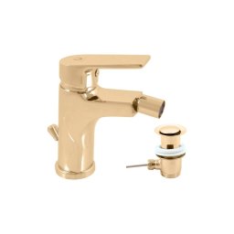 RAV Slezák CO145.0KZ - Baterie pentru bideu COLORADO, 14,3 cm, cu ventil de scurgere, auriu lucios