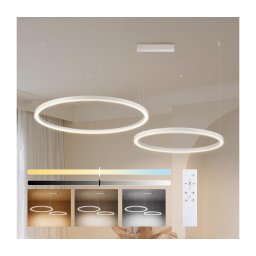 Brilagi - Lustru LED dimmabil suspendat pe cablu PORTOFINO LED/98W/230V alb + telecomandă