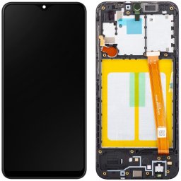 Piese si componente Display - Touchscreen Samsung Galaxy A20e A202, Cu Rama, Negru, Service Pack GH82-20186A