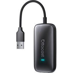 Adaptor Wireless Auto Ottocast All-in-One CarPlay & Android, Play2Video Ultra, dispozitiv de streaming auto Plug & Play, Negru