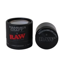 Grinder HammerCraft x Raw Black aluminiu aerospațial negru 4 Parti Ø55mm