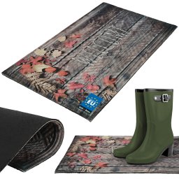 Preș 45x75 welcome frunze decorativ la ușă