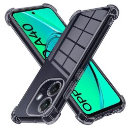 Husa silicon Oppo A40 4G Techsuit - Shockproof Clear Silicone Smoke Black