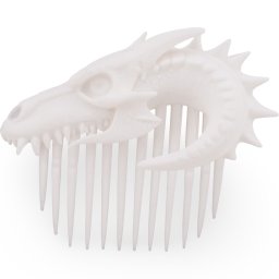 Accesoriu ac de par cu profil de dragon, 10cm - alb