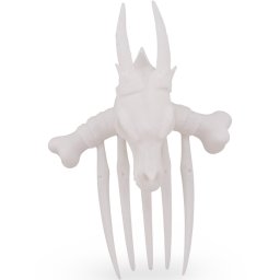 Accesoriu ac de par model craniu de dragon si oase, 10cm - alb