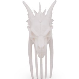 Accesoriu ac de par model craniu de dragon, 11cm - alb