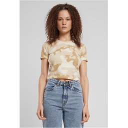 Women's short T-shirt Cropped Camo light/camouflage