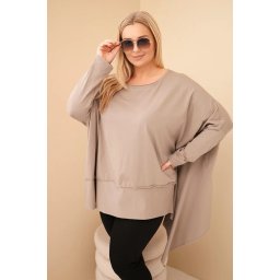 Kesi Women's Plus Size tunic made of cotton with an asymmetric hem fango