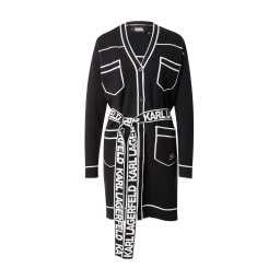 Karl Lagerfeld Geacă tricotată negru / alb