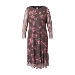 ONLY Carmakoma Rochie 'CARLoura' ciocolatiu / verde închis / roz / roz