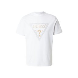 GUESS Tricou auriu / gri / alb