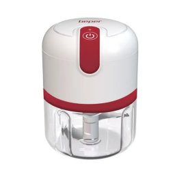 Blender portabil USB Beper P102ROB050, baterie Li-Ion de 1500 mAh, 30 W, 250 ml, 3 lame, funcție Pulse, transparent/alb