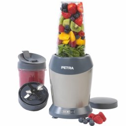 Nutri blender Petra NutriMax, 6 lame, 1000W, 1 L, Fara BPA, Gri/Albastru