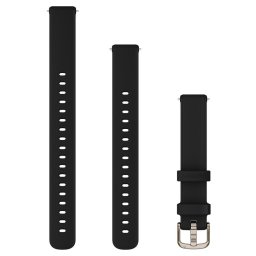 Lily 2 Bands (14 mm), Black silicone, cream gold hardware