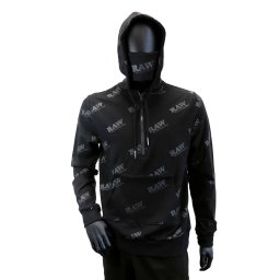 Hanorac bumbac cu gluga Raw Black on Black Rawlers Unisex Multifunctional XL