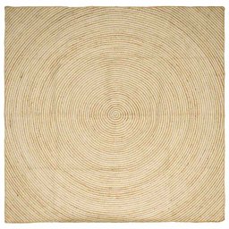 Covor Natural si Alb 240 x 240 cm Iuta GartenMobel Dekor