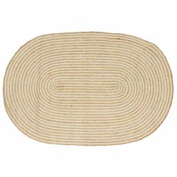 Covor Natural si Alb 122 x 183 cm Iuta GartenMobel Dekor