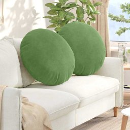 Perne de Sezut 2 pcs Verde deschis Ø 40 x 13 cm Catifea GartenMobel Dekor