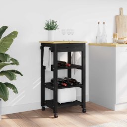 Troler de Bucatarie Simplu Negru 88,5 x 40 x 48 cm GartenMobel Dekor