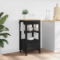 Troler de Bucatarie Simplu Negru GartenMobel Dekor