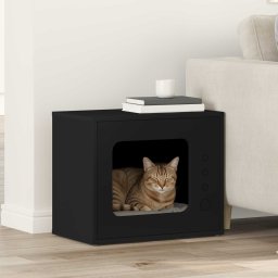 Casa pentru pisici Negru 51 x 30 x 42 cm Lemn compozit GartenMobel Dekor