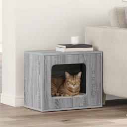 Casa pentru pisici Gri Sonoma 51 x 30 x 42 cm Lemn compozit GartenMobel Dekor