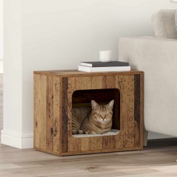Casa pentru pisici Lemn vechi 51 x 30 x 42 cm Lemn compozit GartenMobel Dekor