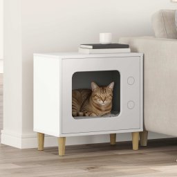 Casa pentru pisici Alb 51 x 30 x 52 cm Lemn compozit GartenMobel Dekor