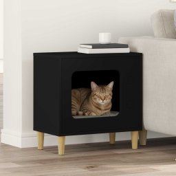 Casa pentru pisici Negru 51 x 30 x 52 cm Lemn compozit GartenMobel Dekor