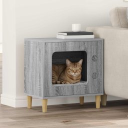 Casa pentru pisici Gri Sonoma 51 x 30 x 52 cm Lemn compozit GartenMobel Dekor