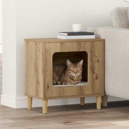 Casa pentru pisici Stejar artizanal 51 x 30 x 52 cm GartenMobel Dekor