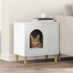 Casa pentru pisici Alb 51 x 30 x 52 cm Lemn compozit GartenMobel Dekor