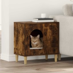 Casa pentru pisici Stejar fumuriu 51 x 30 x 52 cm Lemn compozit GartenMobel Dekor