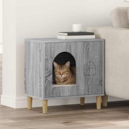 Casa pentru pisici Gri Sonoma 51 x 30 x 52 cm Lemn compozit GartenMobel Dekor
