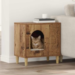 Casa pentru pisici Lemn vechi 51 x 30 x 52 cm Lemn compozit GartenMobel Dekor