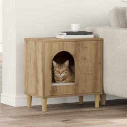Casa pentru pisici Stejar artizanal 51 x 30 x 52 cm GartenMobel Dekor