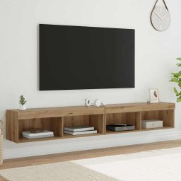 Dulapuri pentru TV Pe perete Panama 2 pcs Stejar Artizanal GartenMobel Dekor