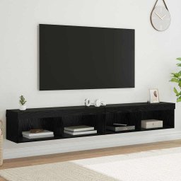 Dulapuri pentru TV Panama 2 pcs Stejar Negru 100 x 30 x 30 cm GartenMobel Dekor