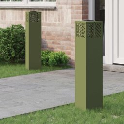 Lumina LED Solara pentru Alei Herringbone 2 pcs Verde masliniu GartenMobel Dekor
