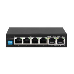Switch Extralink EX.14305 network switch Unmanaged L2 Gigabit Ethernet (10/100/1000) Power over Ethernet (PoE) Black