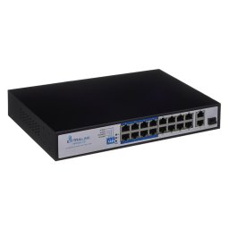 Switch Extralink VIRTUS V3 Unmanaged L2 Fast Ethernet (10/100) Power over Ethernet (PoE) 1U Black
