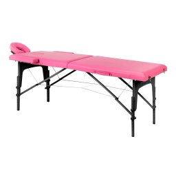 Masă de masaj pliabilă din lemn BALANCE cu 2 segmente roz și negru