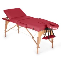 KLARFIT MT 500, roșu, masă de masaj, 210 cm, 200 kg, retractabil, finisaj fin, geantă (MSS-MT 500 red)