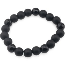 Bratara Onix mat si Obsidian sfere, 10mm