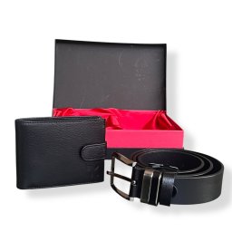 Set Portofel si Curea Piele Naturala Cutie Cadou Piele