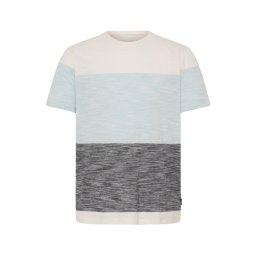 BLEND Tricou 'BHKEITH' ecru / albastru deschis / gri închis