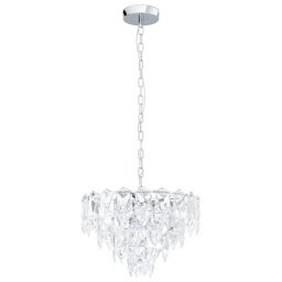Candelabru living Carvario 39723, 7xE14, D7cm, sticlă, metal crom
