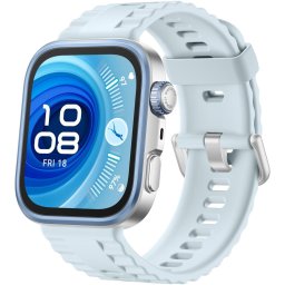 Smartwatch Fit 4 Pro Silver Body with Blue Fluoroelastomer Strap